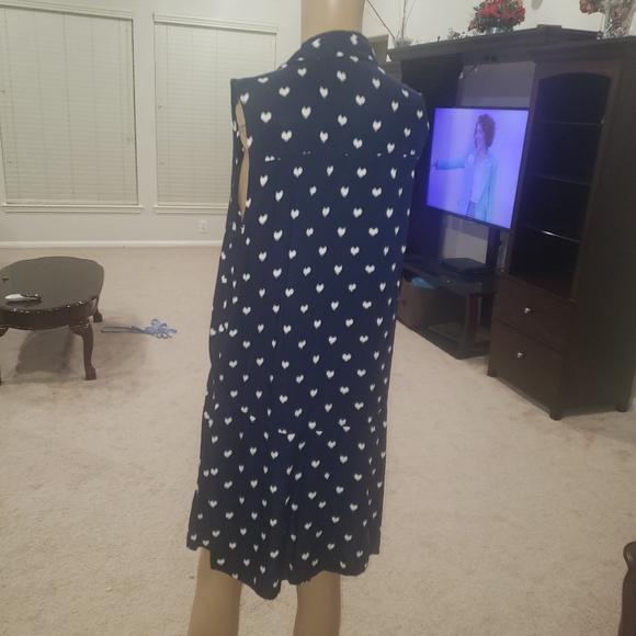 Beachlunchlounge m flowy viscose shirt dress bubbling love hearts sleeveless - Picture 3 of 7